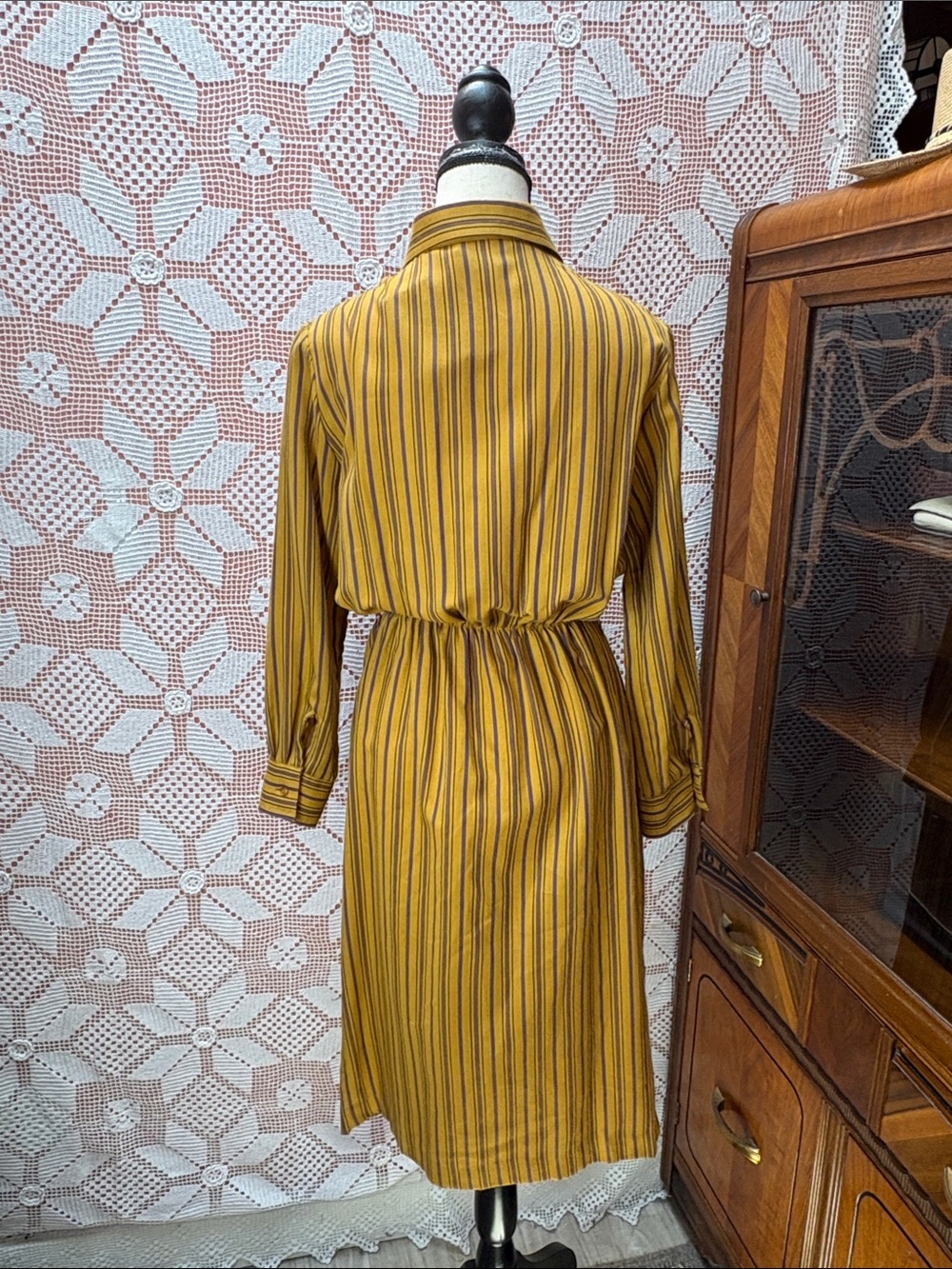 Vintage 1970s Above Cherish Striped Midi Dress – Petite - Picture 6 of 9